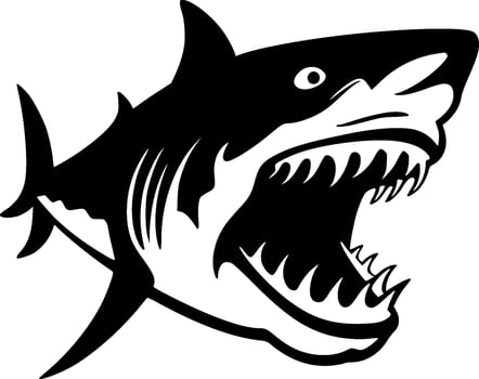 Shark, Minimalist and Simple Silhouette - Vector illustration