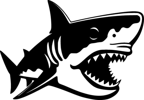 Shark, Minimalist and Simple Silhouette - Vector illustration