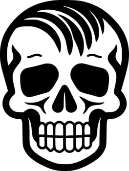 Skull - Black and White Isolated Icon - Vector illustration
