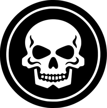 Skull, Black and White Vector illustration