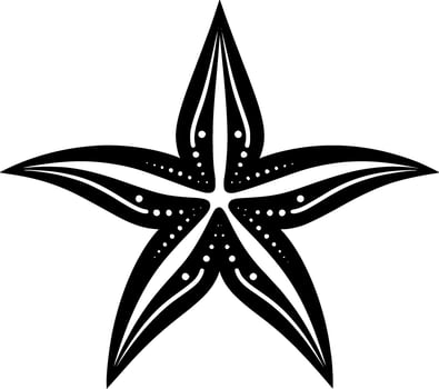 Starfish - Black and White Isolated Icon - Vector illustration