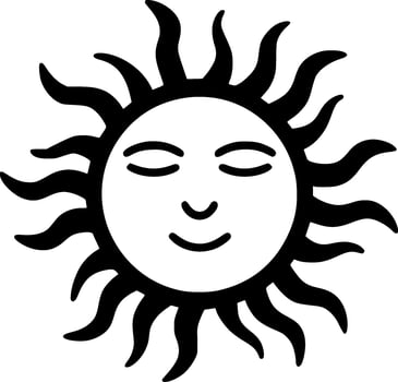 Sun - Black and White Isolated Icon - Vector illustration