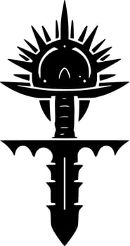 Sword, Minimalist and Simple Silhouette - Vector illustration
