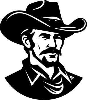 Western - Black and White Isolated Icon - Vector illustration
