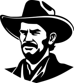 Western - Black and White Isolated Icon - Vector illustration
