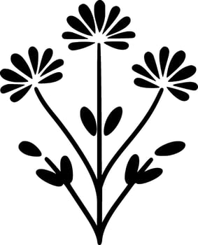 Wildflower - Black and White Isolated Icon - Vector illustration