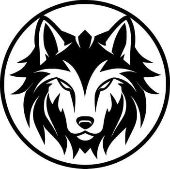 Wolf - Black and White Isolated Icon - Vector illustration