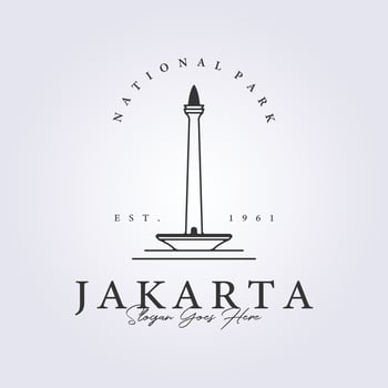 outline national park monas icon vector, landmark of jakarta for logo symbol illustration design vector