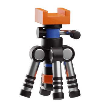content creator Camera Tripod illustration 3d png