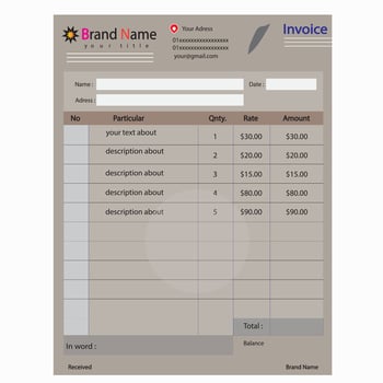 Invoice Cash memo pro vector template design