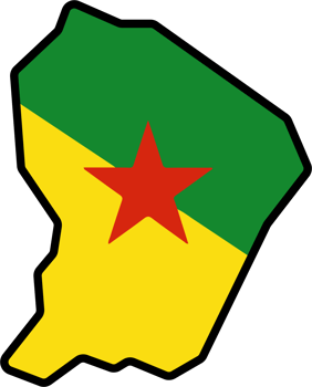 drawing of french guiana flag map. png