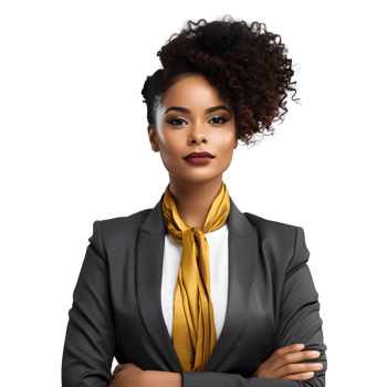 Business woman portrait isolated on white transparent background AI Generated AI Generated png