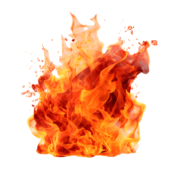 yellow flames isolated  AI Generated AI Generated png