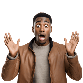 surprised african american man with hands up isolated AI Generated AI Generated png