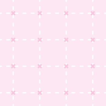 pink dotted cell cross plussign pattern seamless, background, wallpaper, wrapping, tablecloth, textile, vector illustration