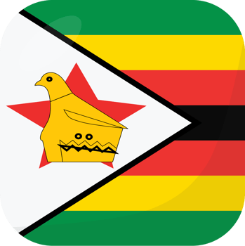 Zimbabwe flag square 3D cartoon style. png