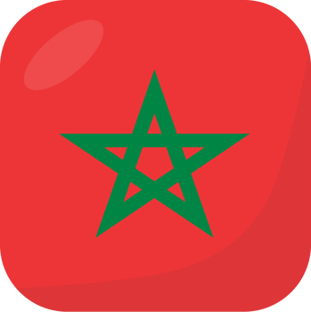 Morocco flag square 3D cartoon style. png