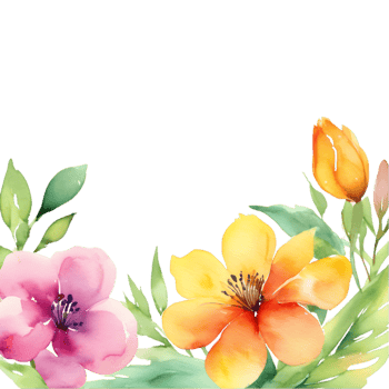 Clipart of watercolor paintings of colorful spring flowers, used for decoration. AI-Generated png