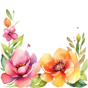 Clipart of watercolor paintings of colorful spring flowers, used for decoration. AI-Generated png