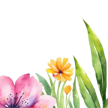 Clipart of watercolor paintings of colorful spring flowers, used for decoration. AI-Generated png