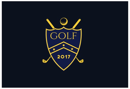 golf logo gold and royal blue logo vector