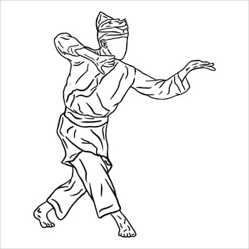 pencak silat vector illustration action pose jurus silat