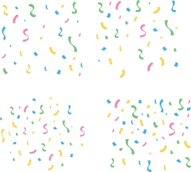 Colorful Confetti Party With Simple Design. Vector Illustration Set.