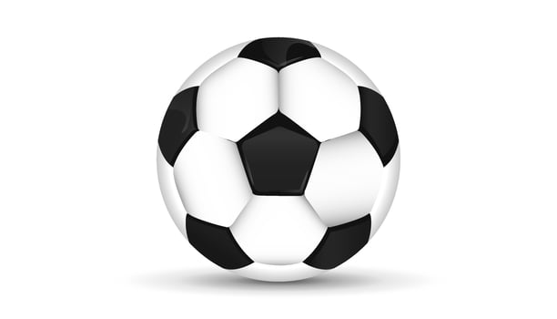 Soccer ball or football ball on white background. 3d Style vector Ball isolated on white background