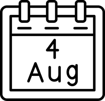 August 4 Vector Icon