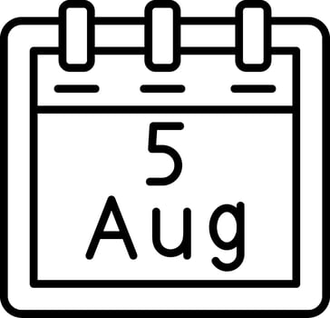 August 5 Vector Icon