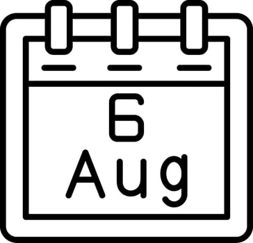 August 6 Vector Icon