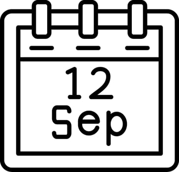 September 12 Vector Icon