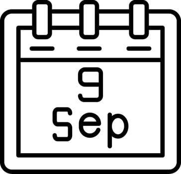 September 9 Vector Icon