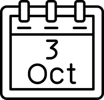 October 3 Vector Icon