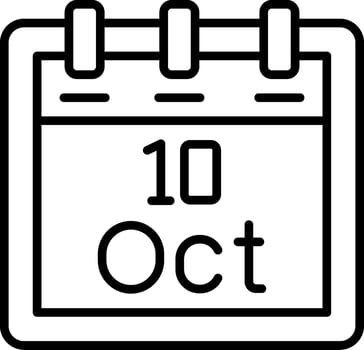 October 10 Vector Icon