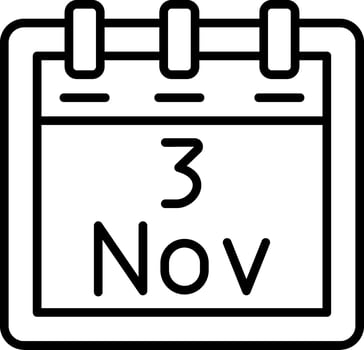November 3 Vector Icon