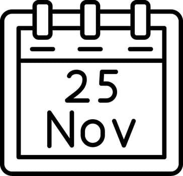 November 25 Vector Icon