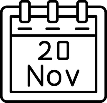 November 20 Vector Icon