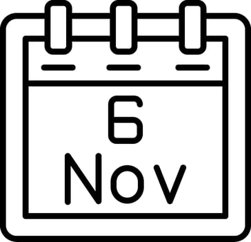November 6 Vector Icon