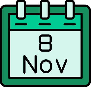 November 8 Vector Icon