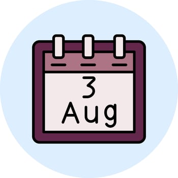 August 3 Vector Icon