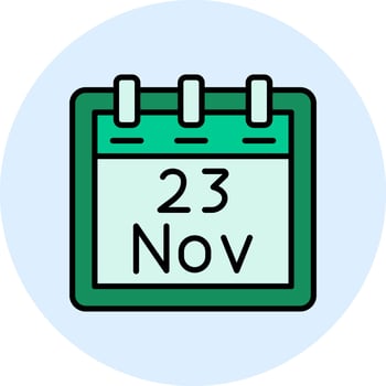 November 23 Vector Icon