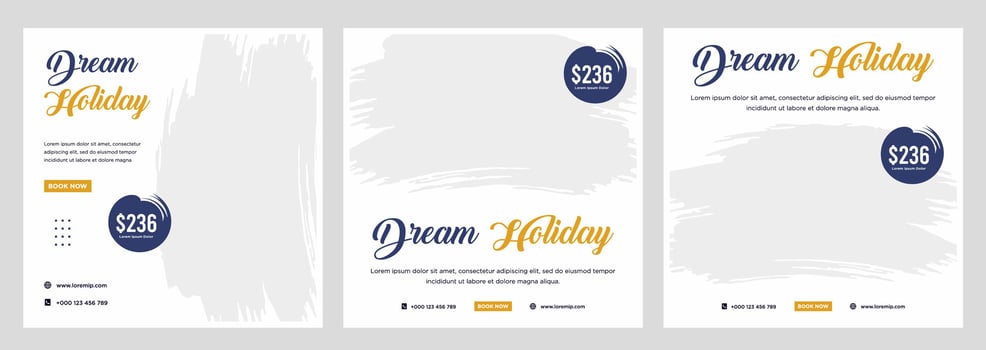 Travel holiday vacation social media post web banner vector