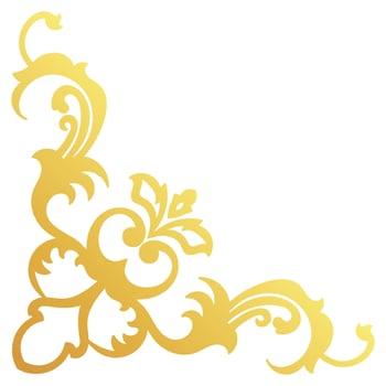 Gold vintage baroque corner ornament retro pattern antique style acanthus. Decorative design element filigree calligraphy. You can use for wedding decoration of greeting card and laser cutting. vector