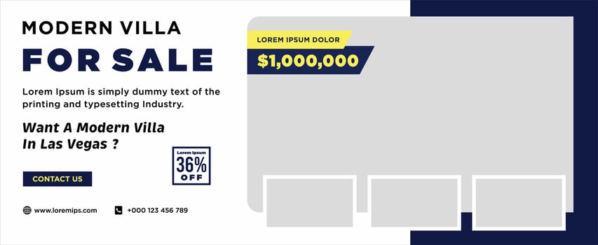 Real estate house social media post or square banner template vector
