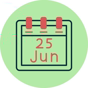 June 25 Vector Icon