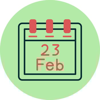 February 23 Vector Icon