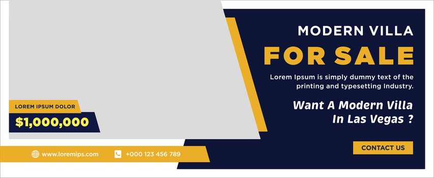 Real estate house social media post or square banner template vector