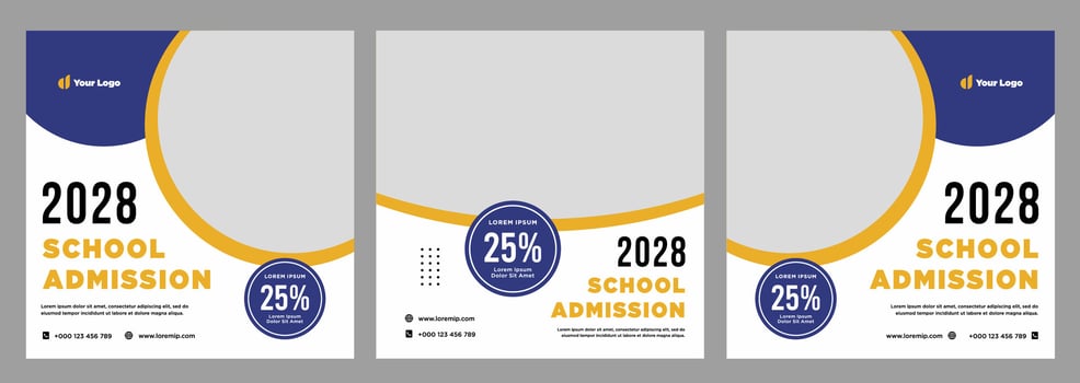 School admission banner or social media template vector