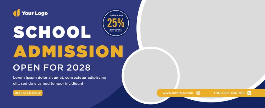 School admission banner or social media template vector